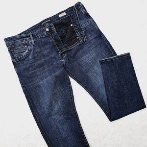 Mavi Jake Mens 36W 29L Slim Leg Mid Rise Stretch Blue Denim Jeans